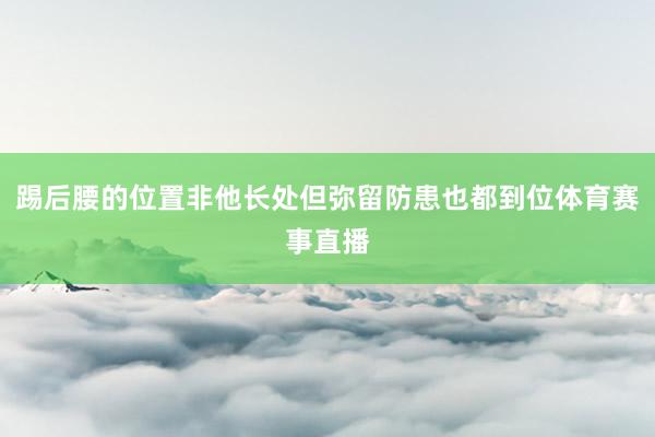 踢后腰的位置非他长处但弥留防患也都到位体育赛事直播
