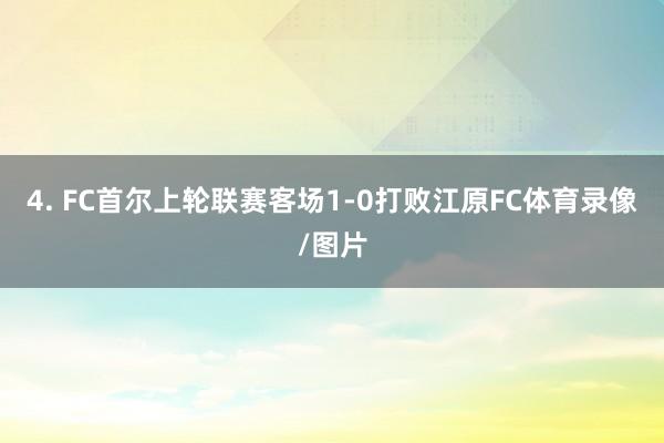 4. FC首尔上轮联赛客场1-0打败江原FC体育录像/图片
