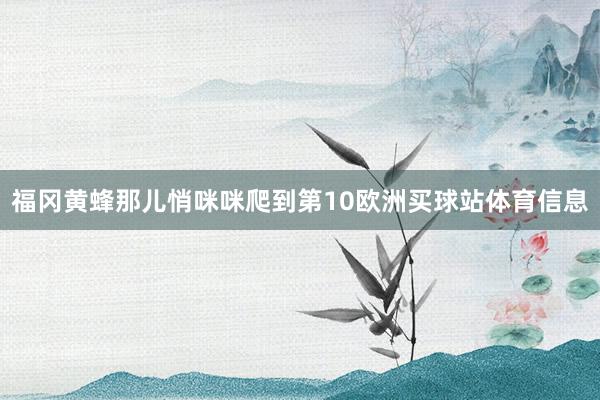 福冈黄蜂那儿悄咪咪爬到第10欧洲买球站体育信息