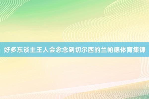 好多东谈主王人会念念到切尔西的兰帕德体育集锦