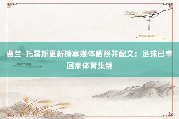 费兰-托雷斯更新搪塞媒体晒照并配文：足球已拿回家体育集锦