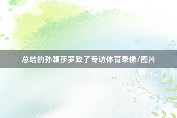 总结的孙颖莎罗致了专访体育录像/图片