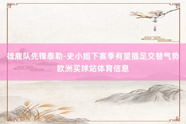 雄鹿队先锋泰勒-史小姐下赛季有望插足交替气势欧洲买球站体育信息