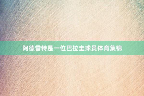 阿德雷特是一位巴拉圭球员体育集锦